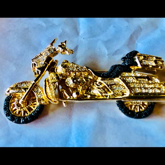 Swarovski Crystal Motorcycle Pin - Picture 5 of 13